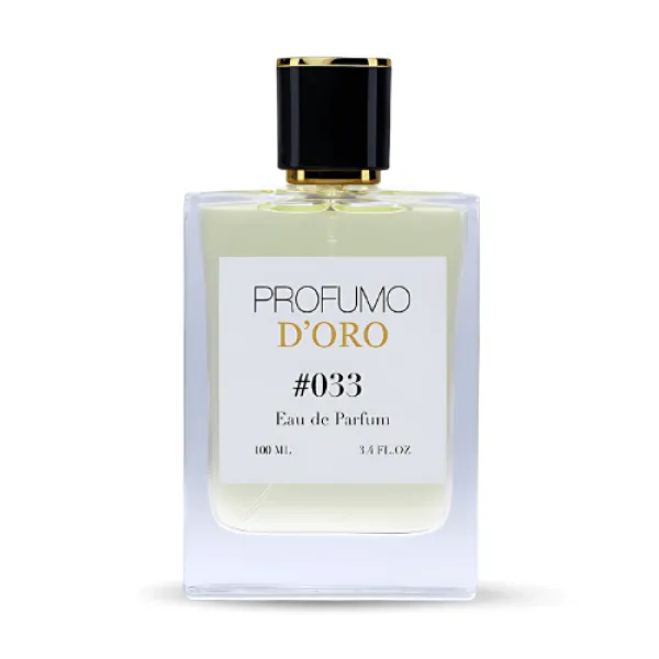 Profumo D’oro #033 – moderner Herrenflakon, Hauptansicht des kraftvoll-frischen Eau de Parfum